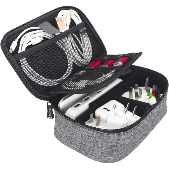 Travel Electronics Organizer Small Carrying Case for Cables Phone Chargers USB P - Picture 9 of 9